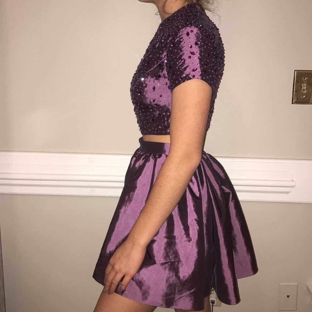 Purple bedazzled 2 piece